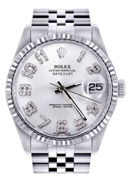 Womens Rolex Datejust Watch 16200  | 36Mm | White Dial | Fluted Bezel | Jubilee Band