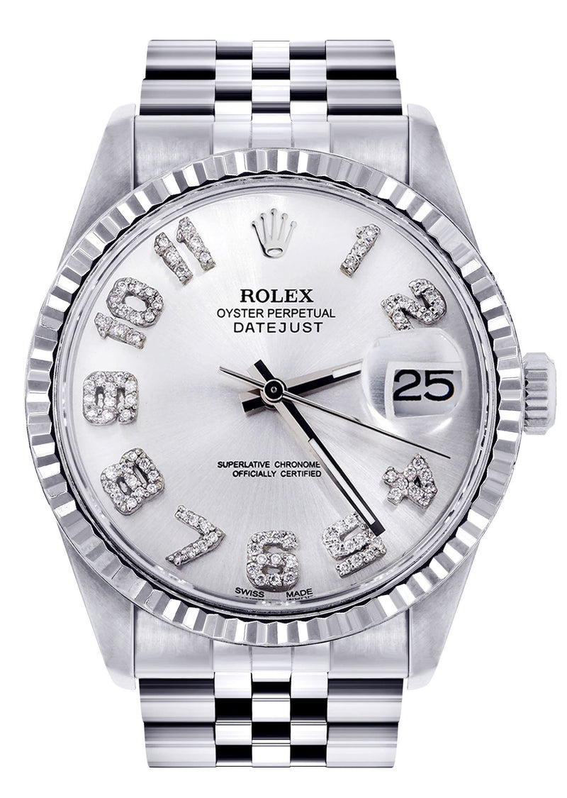 Womens Rolex Datejust Watch 16200  | 36Mm | White Dial | Fluted Bezel | Jubilee Band