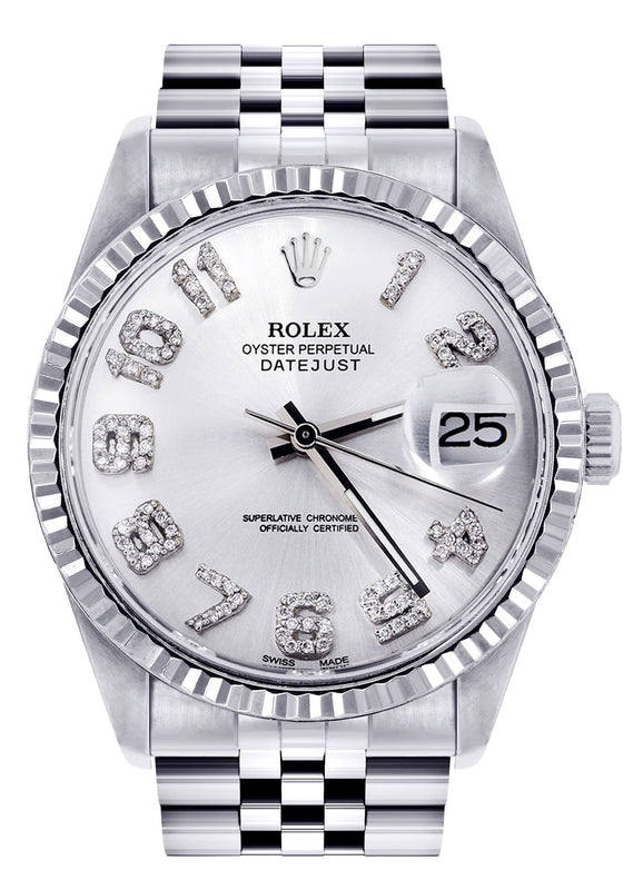 Womens Rolex Datejust Watch 16200  | 36Mm | White Dial | Fluted Bezel | Jubilee Band