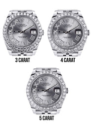 Rolex Datejust 41 Watch | 41 MM | Custom Silver Roman Diamond Dial | Jubilee Band