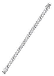 Silver White Ice Out Miami Cuban Bracelet