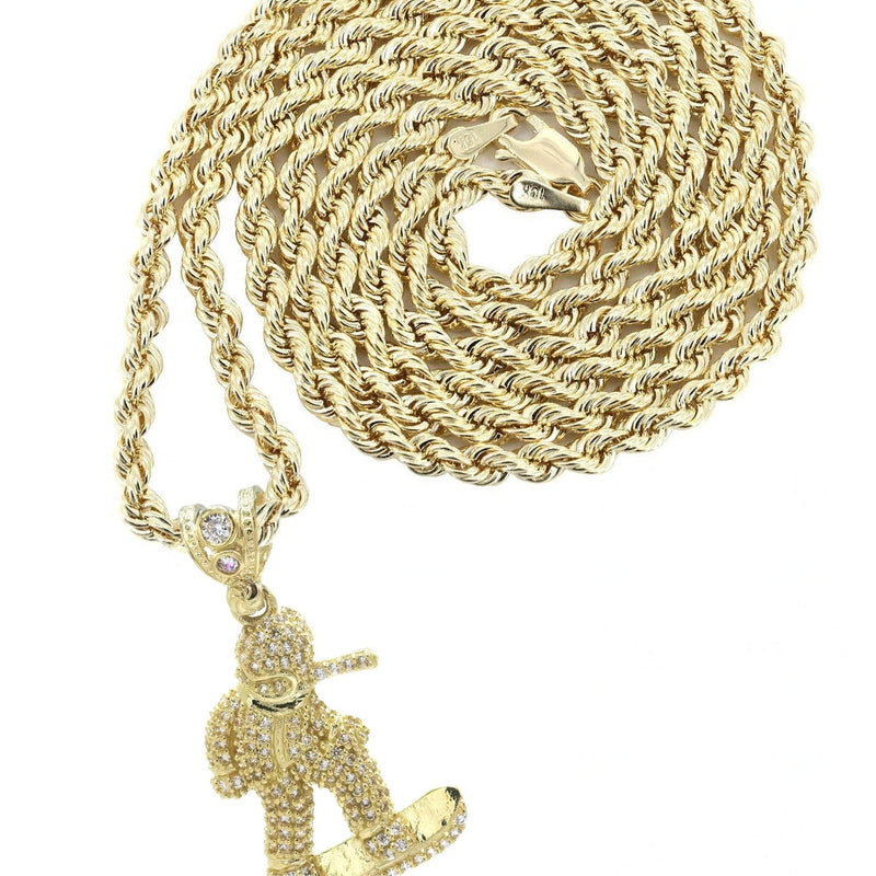10K Yellow Gold Snowboarder Necklace | Appx. 15.9 Grams