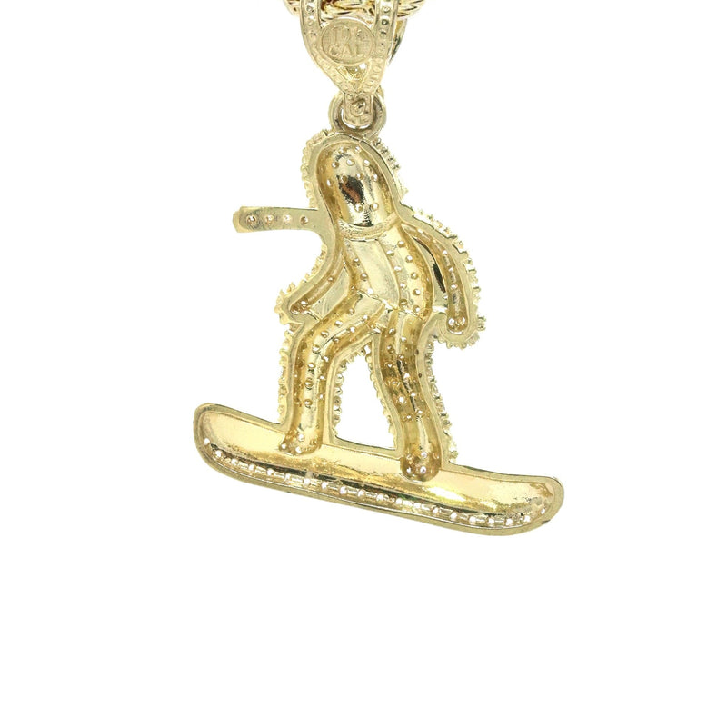 10K Yellow Gold Snowboarder Necklace | Appx. 15.9 Grams