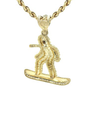 10K Yellow Gold Snowboarder Necklace | Appx. 15.9 Grams