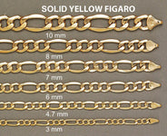 Solid Womens Figaro Bracelet 10K/14K Yellow Gold