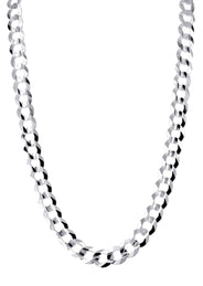 Womens White Gold Chain - Solid Cuban Link 10K/14K Gold