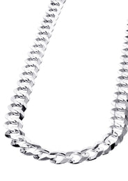 Womens White Gold Chain - Solid Cuban Link 10K/14K Gold