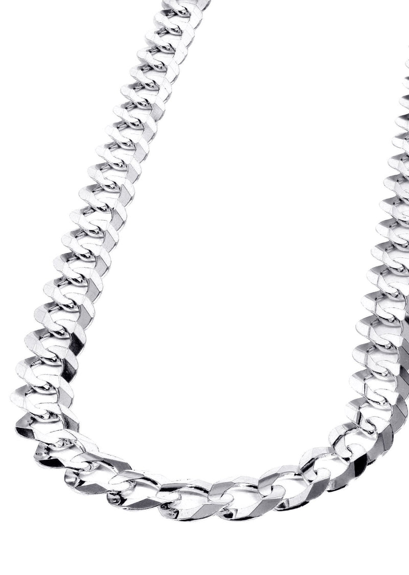 Womens White Gold Chain - Solid Cuban Link 10K Gold