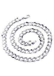 Womens White Gold Chain - Solid Cuban Link 10K Gold