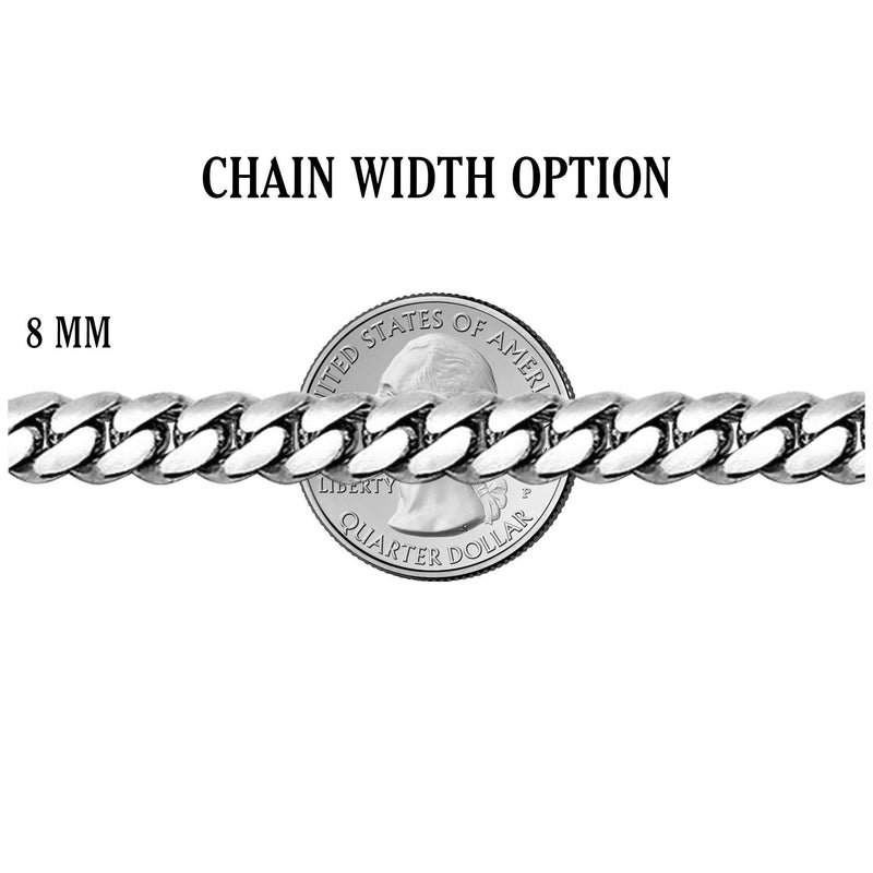 White Gold Plated Iced Out Square Cluster Tennis Chain