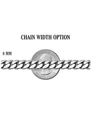 White Gold Plated Iced Out Square Cluster Tennis Chain