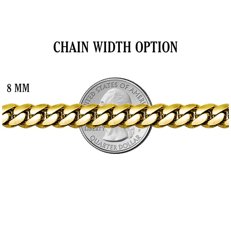 Gold Plated Iced Out Square Cluster Tennis Chain