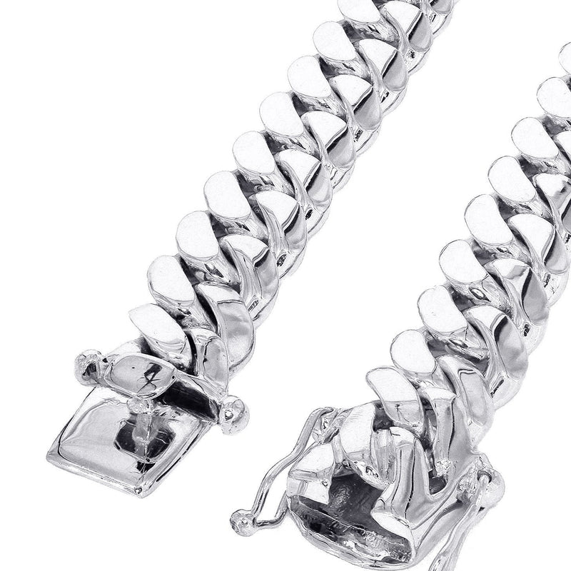 Womens White Gold Chain - Solid Miami Cuban Link 10K Gold