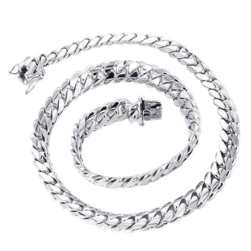 Solid Miami Cuban Link 10K White Gold