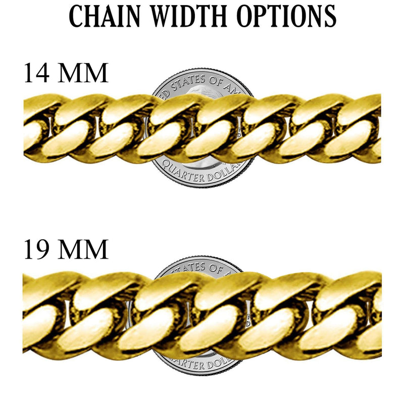 Iced Out Gold Plated Mens Prong Set Cuban Link Chain