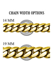 Iced Out Gold Plated Mens Prong Set Cuban Link Chain