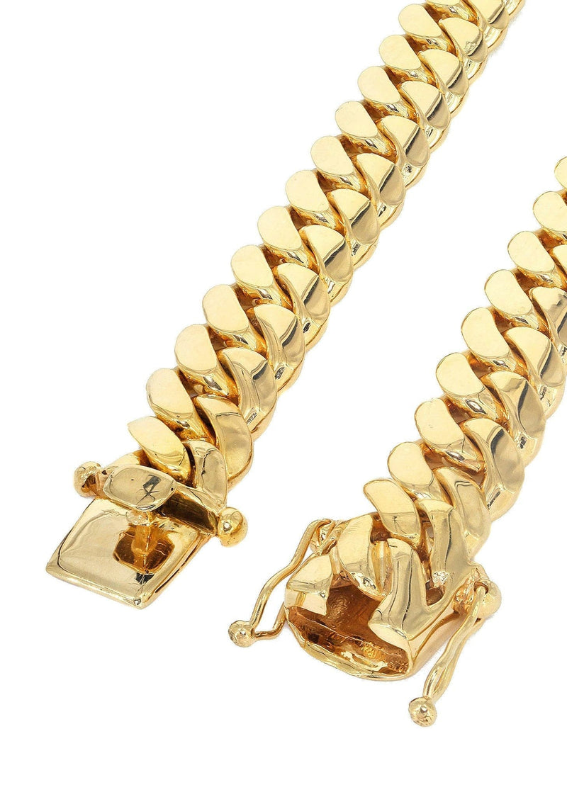 Mens Chain - Solid Miami Cuban Link 10K/14K Gold