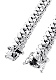 Solid Miami Cuban Link Chain 14K White Gold