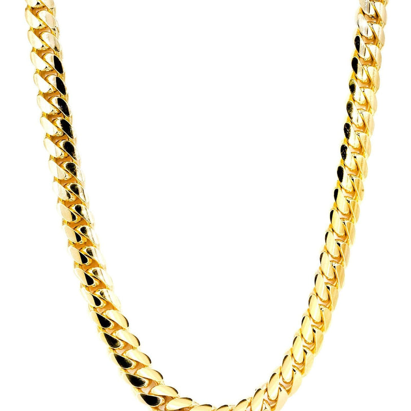 14K Gold Chain - Solid Miami Cuban Link Chain 14K Gold