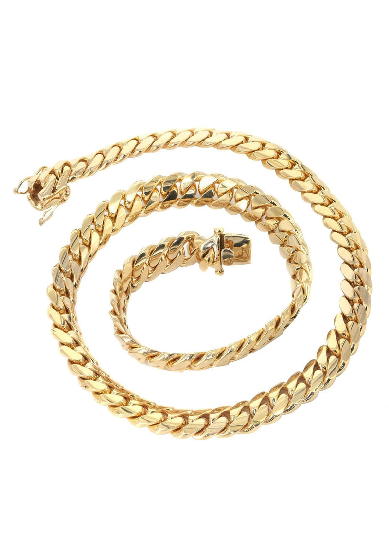 Mens Chain - Solid Miami Cuban Link 10K/14K Gold