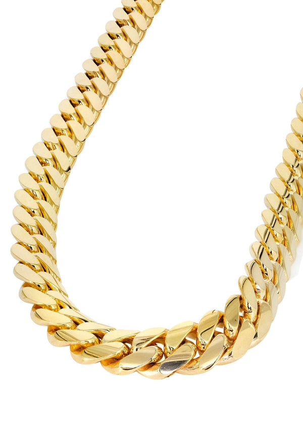 Womens Chain - Solid Miami Cuban Link 10K Gold
