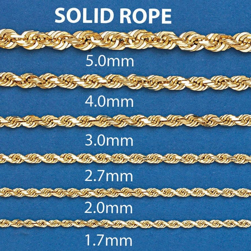 14K Gold Bracelet Solid Rope For Women