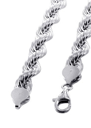 White Gold Chain - Womens Solid Rope Chain 10K Gold