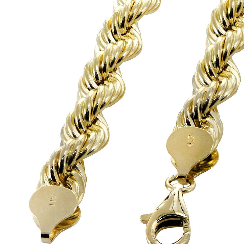 Womens 14K Gold Chain - Solid Rope Chain