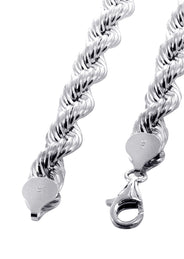 White Gold Chain - Womens Solid Rope Chain 10K/14K Gold