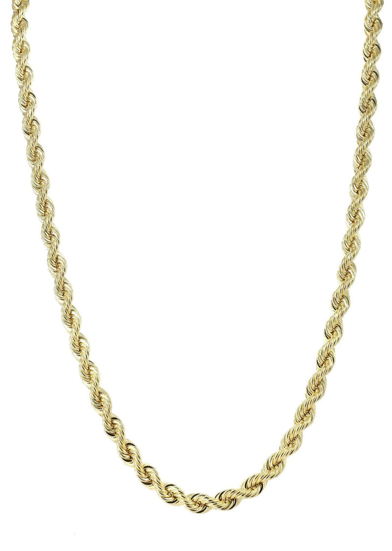 Gold Chain - Womens Solid Rope Chain 10K Gold