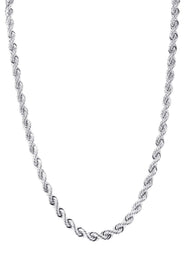 White Gold Chain - Mens Solid Rope Chain 10K/14K Gold