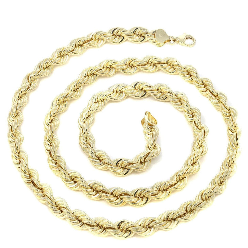 Gold Chain - Womens Solid Rope Chain 10K Gold