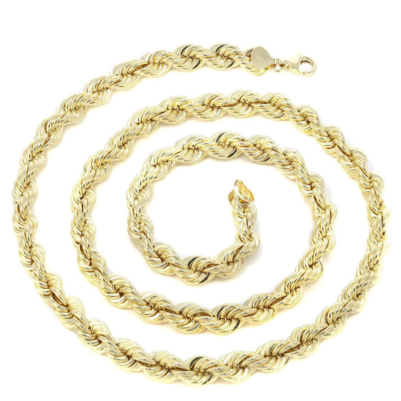 Womens 14K Gold Chain - Solid Rope Chain
