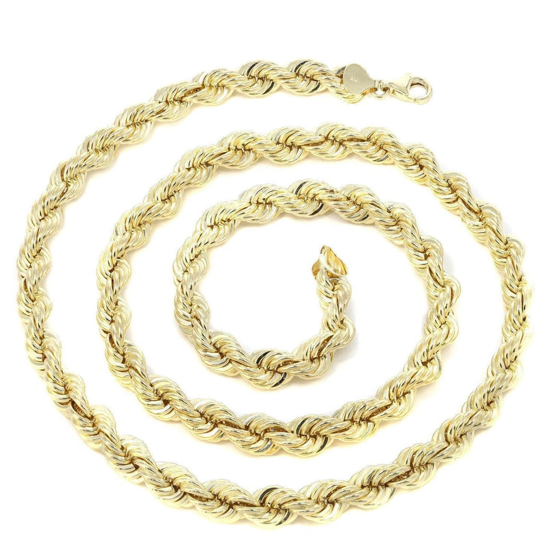 Gold Chain - Womens Solid Rope Chain 10K/14K Gold