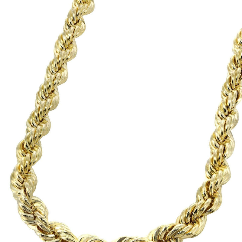 Gold Chain - Womens Solid Rope Chain 10K Gold