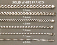 14K White Gold Chain - Solid Franco Chain