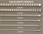 Solid Womens Franco Bracelet 10K White Gold
