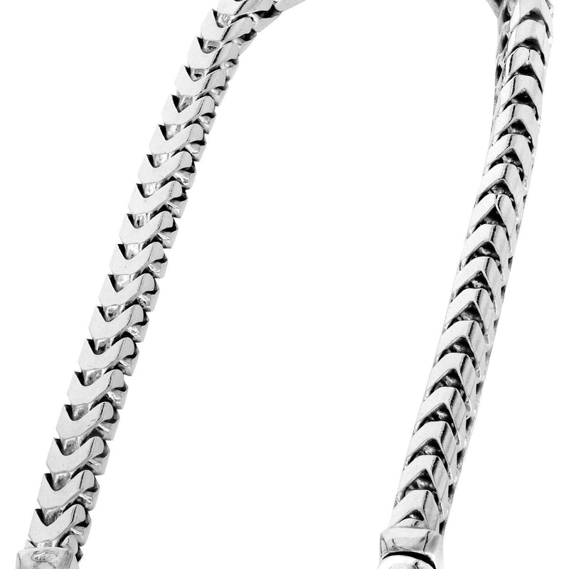 Solid Womens Franco Bracelet 10K/14K White Gold