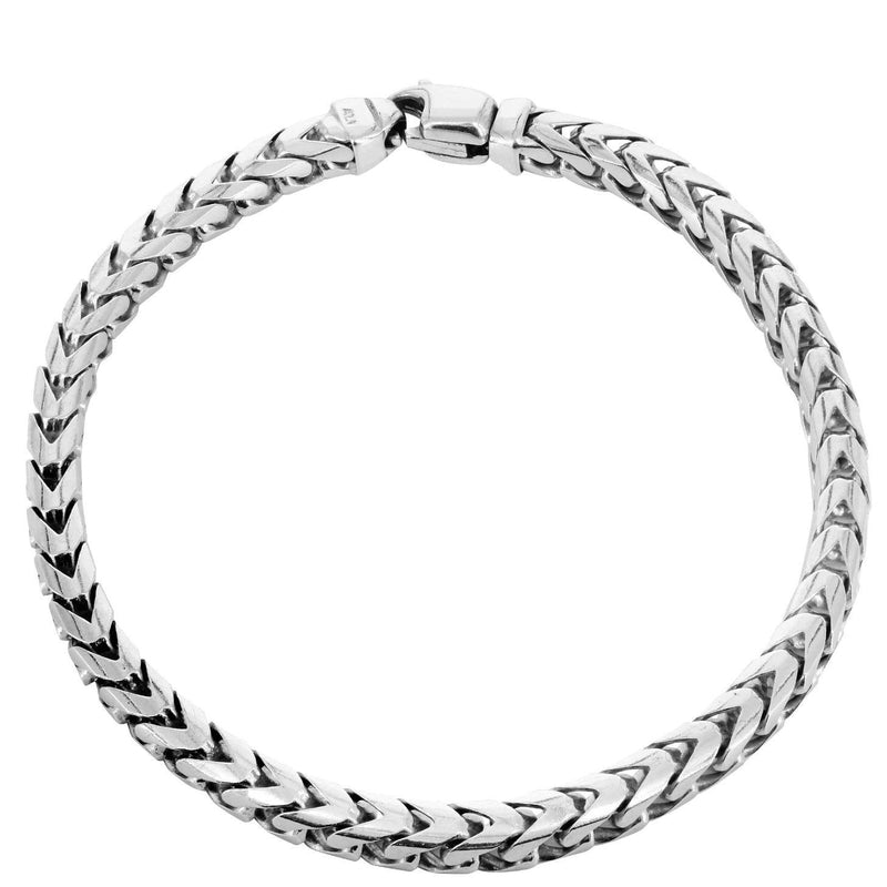 Solid Womens Franco Bracelet 10K/14K White Gold