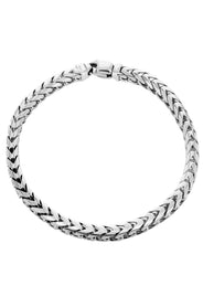 Solid Mens Franco Bracelet 10K White Gold