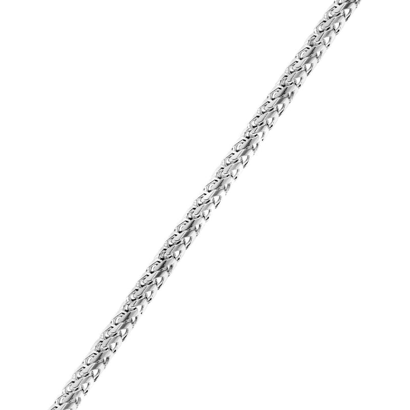14K White Gold Bracelet Solid Franco