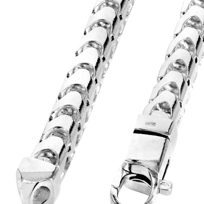 Mens Solid Franco Chain 10K White Gold