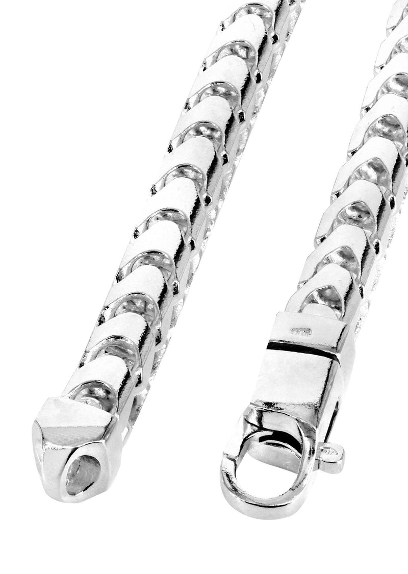 Gold Chain - Womens Solid Franco Chain 10K/14K White Gold