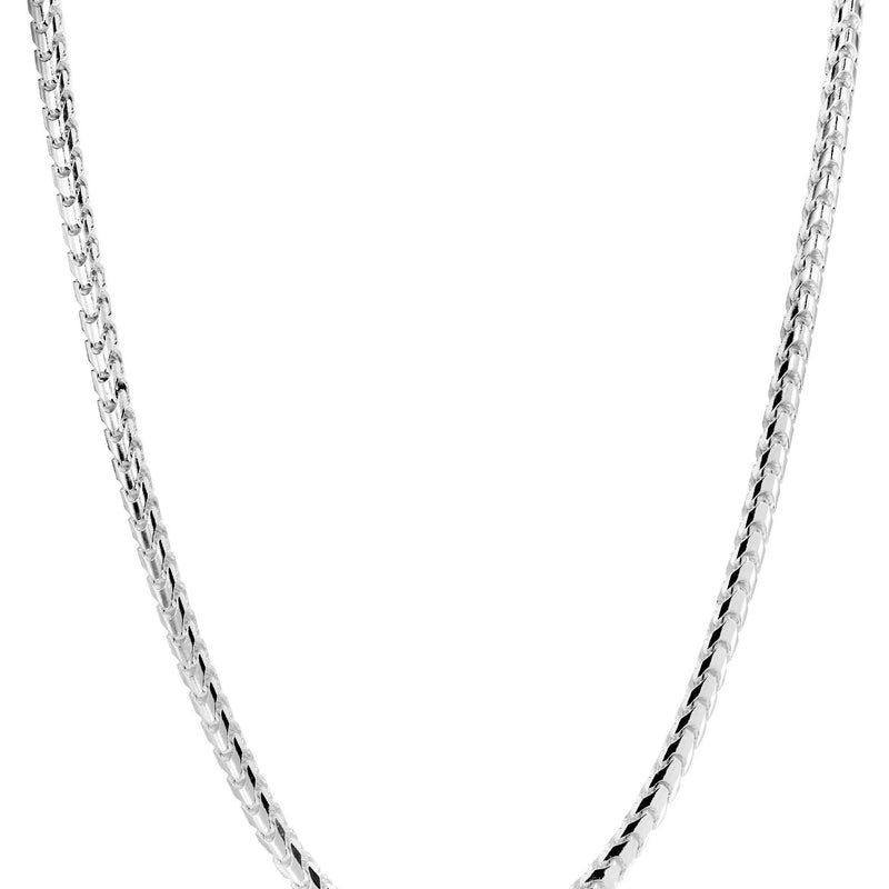 Mens Solid Franco Chain 10K White Gold