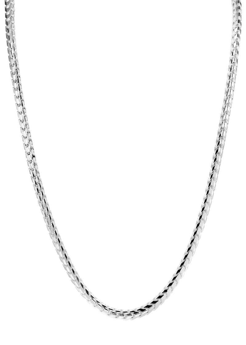 Mens Solid Franco Chain 10K White Gold