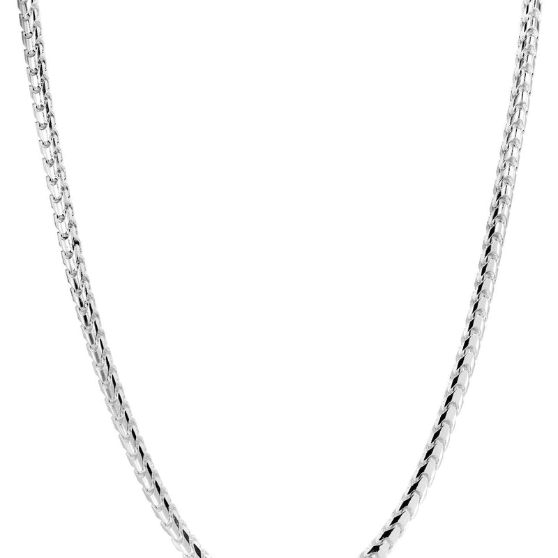 Gold Chain - Womens Solid Franco Chain 10K/14K White Gold