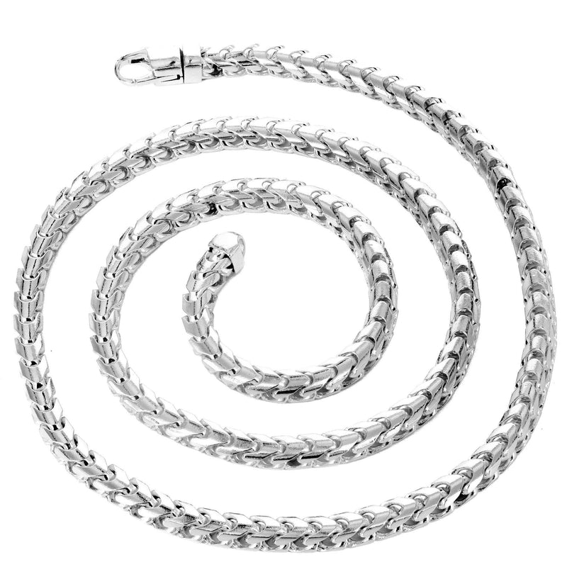 Mens Solid Franco Chain 10K White Gold
