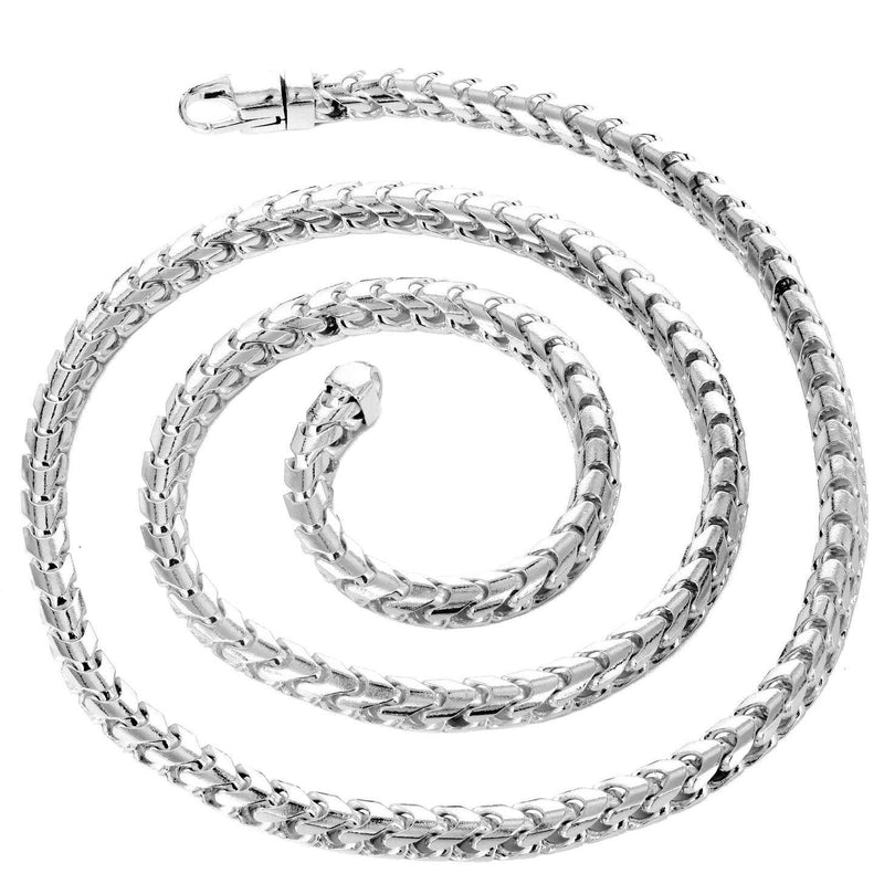 Womens 14K White Gold Chain - Solid Franco Chain