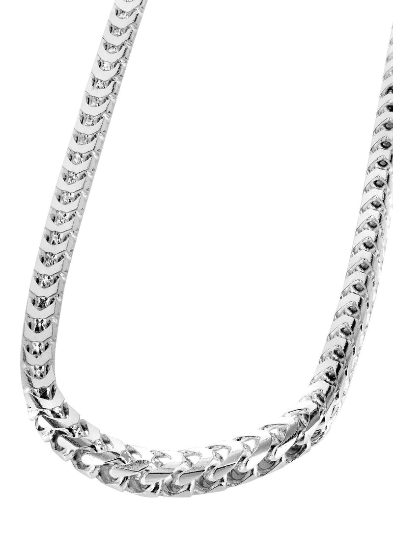 14K White Gold Chain - Solid Franco Chain