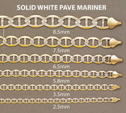 Solid Diamond Cut Mariner Chain 14K Gold